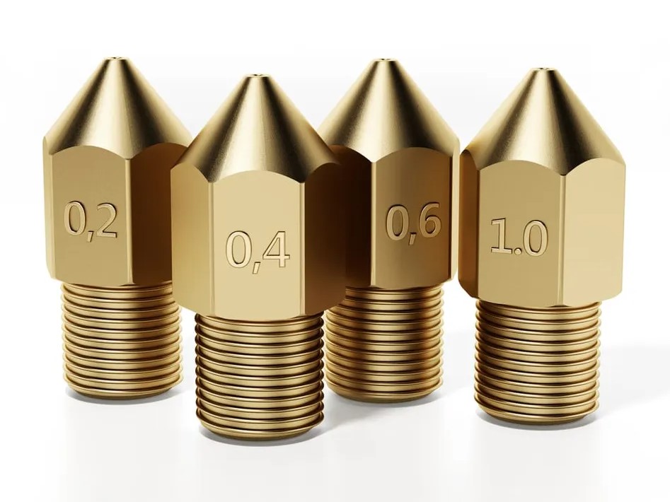 不同尺寸的噴嘴