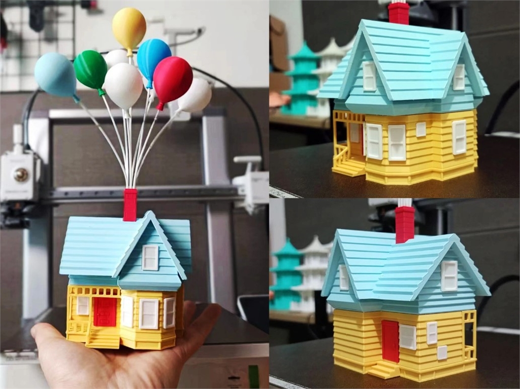 Snapmaker 大師挑戰(zhàn)：0.2毫米噴嘴模型設(shè)計(jì)挑戰(zhàn) - 參賽作品：《UP》《飛屋環(huán)遊記》微縮模型