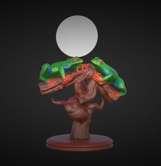 Snapmaker 動物狂潮設(shè)計(jì)節(jié) - 參賽作品：Frogs in Love in the Moonlight