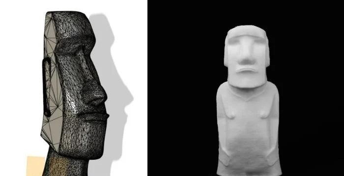 3D掃描的摩艾石像