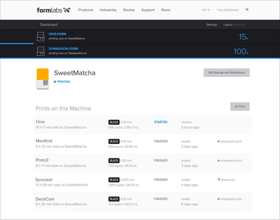 Formlabs - Form2 SLA 光固化3D列印機(jī) 3DMART 追蹤列印