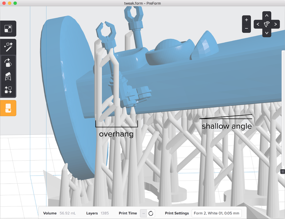 formlabs form2 preform切片軟體教學(xué) 支撐結(jié)構(gòu)  懸空與角度