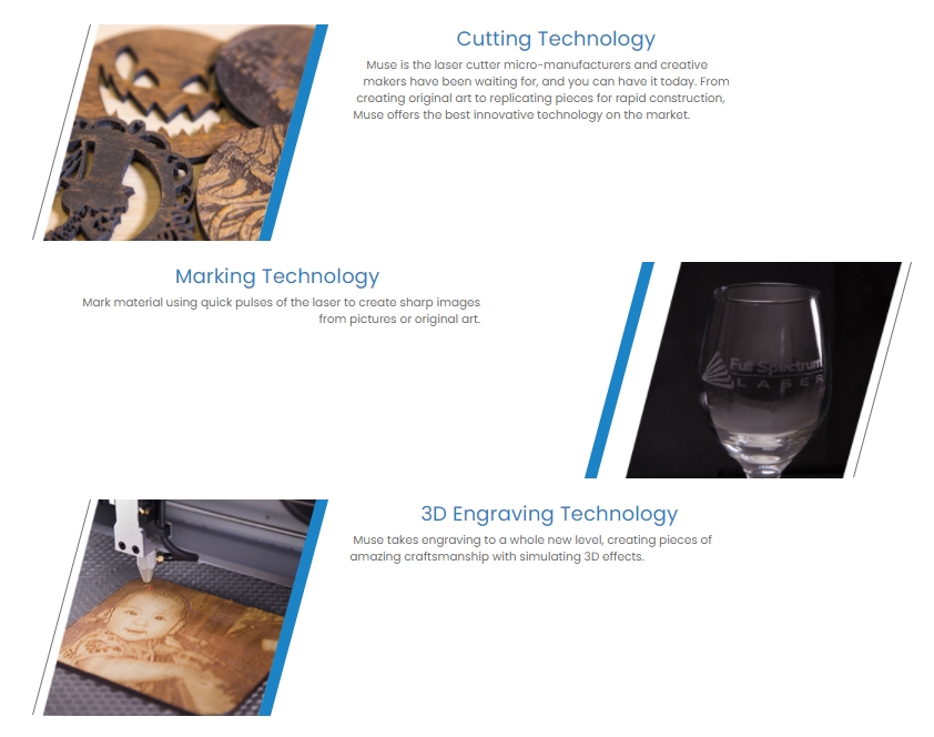 Muse 3D Auto-Focus Desktop Laser Cutter 40W Technology