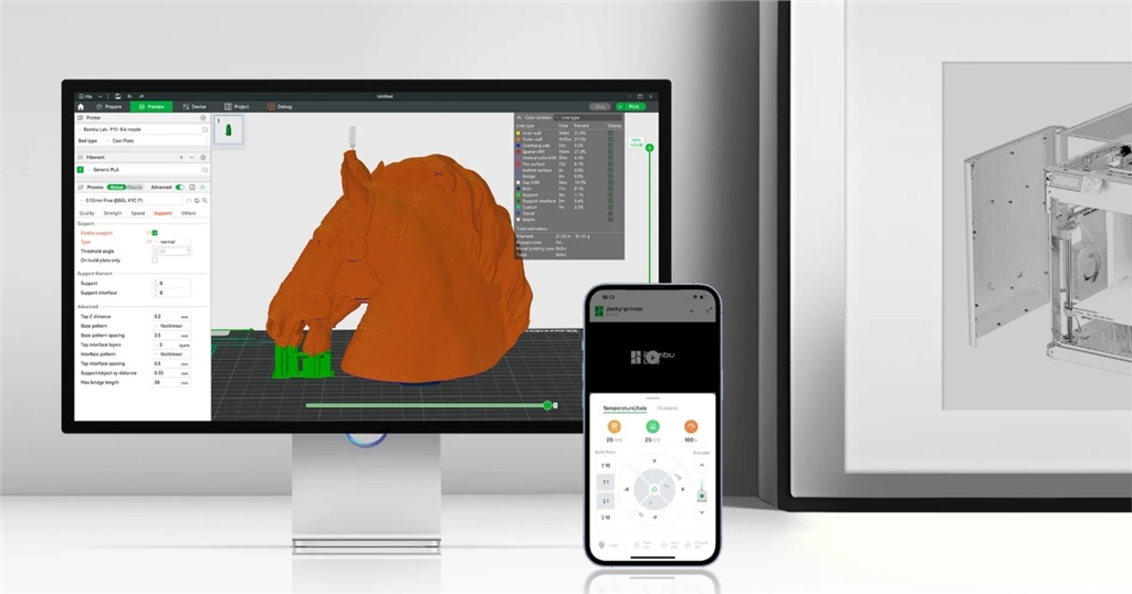 拓竹Bambu Lab A1 Mini 3D列印機(jī)與 Bambu Studio 和 Bambu Handy 同步
