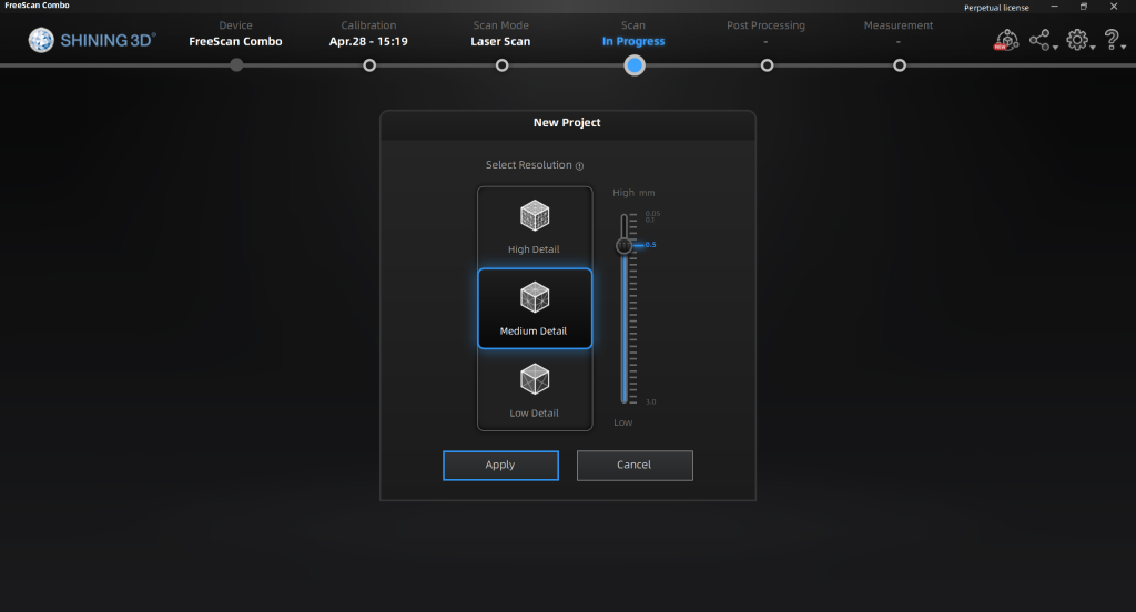 在 FreeScan 軟體中選擇點(diǎn)距離