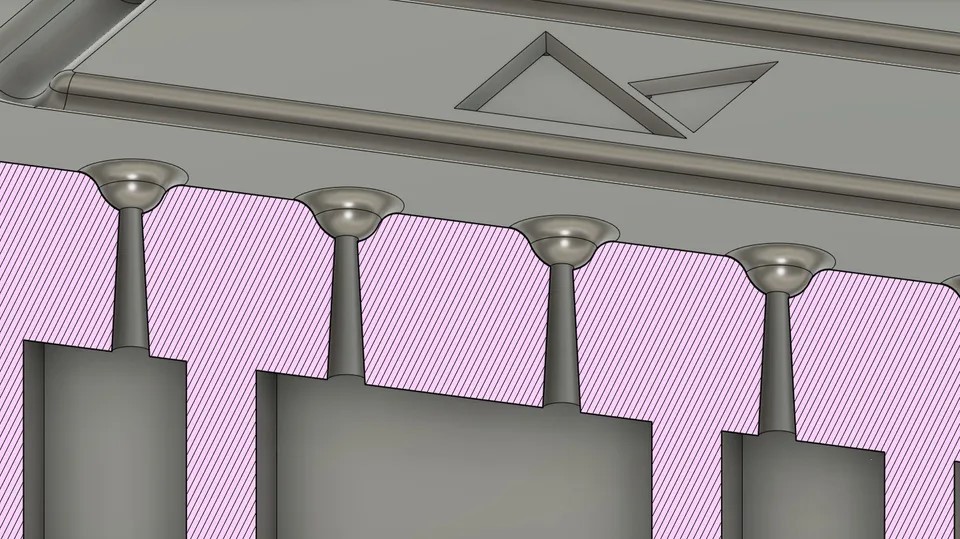 熱成型模板中的錐形氣孔 熱成型模板中的錐形氣孔