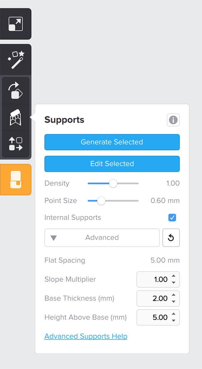 formlabs form2 preform切片軟體教學(xué) 進階支撐設(shè)定 支撐選單 formlabs form2 preform切片軟體教學(xué) 進階支撐設(shè)定 支撐選單